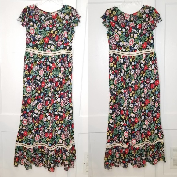 Modcloth 60s Floral Fringe Maxi Traffic People - Picture 6 of 8